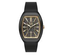 ICE-WATCH - Ice Dome Black Glitter Gold - Montre Noire pour Femme avec Bracelet en Silicone - 024030 (Small)