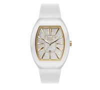 ICE-WATCH - Ice Dome White Glitter Gold - Montre Blanche pour Femme avec Bracelet en Silicone - 024033 (Small)