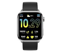 ICE-WATCH - Ice Smart 2.0 Silver Black - Montre connectée argentée avec Bracelet en Silicone Noir pour Homme - 022536 (1,96 Pouces)