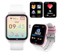ICE-WATCH - Ice Smart Junior 3.0 Pink White 1.75 AMOLED - Montre connectée rectangulaire Rose pour Fille avec Bracelet en Silicone - 024297 (1.75 Pouces)