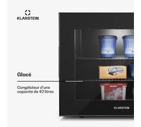 IceAge 42 Congélateur | Capacité 42 litres | CEE E | 2 clayettes | Thermostat | Façade vitrée E