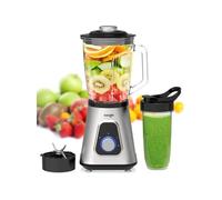 Iceagle Blender Mixeur 1300W - 2-in-1 Smoothie Blender Multifonction avec Bol verre 1,5 L Noir