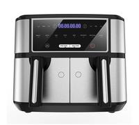 Iceagle Friteuse à air Sans Huile 2600W, 10L-2 Espaces Indépendants, 8 programmes, Écran LED Tactile