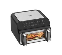 iceagle Friteuse à pizza XXL 10L 2000W Chaleur haut/bas Sans huile Vitre 8 programmes Noir