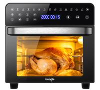 iceagle Friteuse Sans Huile Four 15L XXL Friteuse a Air avec Fenetres Air Fryer, Double Chauffage, 13 Programmes, 2200W