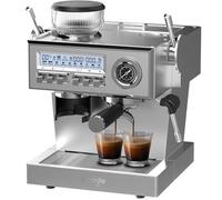 Iceagle Machine à Expresso Italienne a Pompe 20 Bar, Built-in Grinder, Milk Frother, Auto-Cleaning, 2050W (Silver)-1.6L