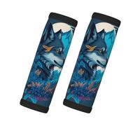 Iceberg Housse souple pour poignée de bagage Motif loup Feuille Bleu