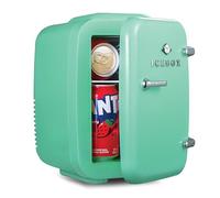 ICEBOX IBMF4MNT Glacière pour chambre à coucher, soin de la peau, refroidisseur portable et chauffe-maquillage, pour le bureau et la maison, mini (4 l/6 canettes), vert menthe