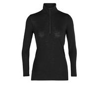 Icebreaker Femmes Everyday Top Demi-Zippé à Manches Longues - 100% Laine Mérinos - Noir, XS