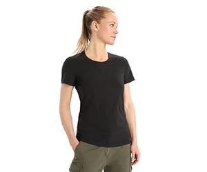 Icebreaker - Femme Natural Blend Central Classic T-Shirt à Manches Courtes - pour Tous Les Jours, la Gym et l'entraînement - Noir, XS