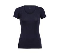 Icebreaker Femmes Siren Sweetheart T-Shirt à Manches Courtes - Laine Mérinos sous-Vêtements - Marine De Minuit, XS