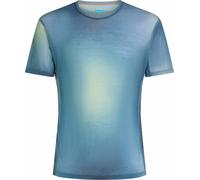 Icebreaker - Haut thermique à col rond - M Merino Blend 75 Cool-Lite Fthrlght SS Crewe Atlnts Flnt Blue Sglss pour Homme en Laine - Taille L - Bleu Bleu L