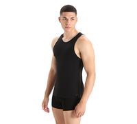 Icebreaker Hommes Anatomica Débardeur - Laine Mérinos sous-Vêtements - Noir/Mousson, L