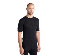 Icebreaker Hommes Everyday Crewe Top à Manches Courtes - 100% Laine Mérinos - Couche de Base - Black, M