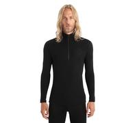 Icebreaker Hommes Everyday Top Demi-Zippé à Manches Longues - T-Shirt Thermique - 100% Laine Merino Couche de Base - Noir, XXL