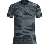Icebreaker - T-shirt de running ultra léger en laine de mérinos - M Merino Blend 125 Cool-Lite Speed SS Tee Mton AOP Flint Blue/Blk/Aop pour Homme en Gris XL