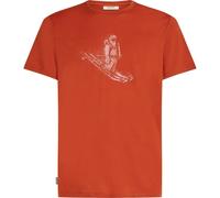 ICEBREAKER Merino 150 Tech Lite Ss T Skiing Yeti - Homme - Orange / Rouge - taille M- modèle 2026