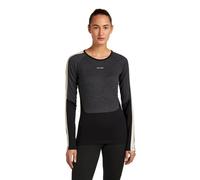 icebreaker - Merino 200 Oasis+ LS Crewe - Maillot thermique laine mérinos femme Black / Jet Hthr / Undyed / Cb - L