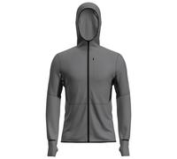 Icebreaker - Merino 200 Realfleece Descender L/S Zip Hoodie - Pull polaire - L - jet heather / black / cb