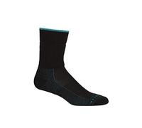 Icebreaker Merino Womens Hike Cushion Crew Sock, Black/Arctic Teal, Medium