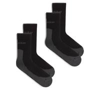 Icebreaker - Pack de 2 paires de chaussettes de randonnée en laine de mérinos - M Merino Hike+ Light Crew 2 Pack Black/Obsidian pour Homme en Laine - Noir L