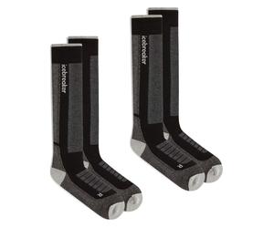 Icebreaker - Pack de 2 paires de chaussettes de ski - M Merino Blend Ski+ Medium OTC 2 Pack Black/Ether/Graphite pour Homme en Laine - Taille 39-41,5 Noir 39-41,5