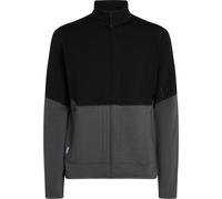 Icebreaker - Polaire chaude et technique - M Merino 400 RealFleece Descender LS Zip Black/Obsidian/Cb pour Homme en Laine - Taille S - Noir Noir S