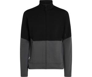 Icebreaker - Polaire chaude et technique - M Merino 400 RealFleece Descender LS Zip Black/Obsidian/Cb pour Homme en Laine - Taille L - Noir Noir L