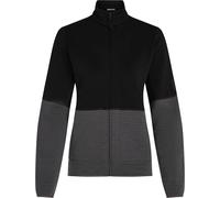 Icebreaker - Polaire chaude et technique - W Merino 400 RealFleece Descender LS Zip Black/Obsidian/Cb pour Femme en Laine - Taille L - Noir Noir L