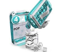 ICEBREAKER POP 2.0 Bac à glaçons - Faites et servez de la glace sans toucher la glace - Le bac à glace hygiénique pour le congélateur - Bac en silicone avec couvercle - Machine à glaçons avec 18