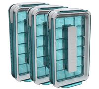 ICEBREAKER POP 2.0 Lot de 3 Bacs à Glaçons - Faites et Servez Sans Toucher - Hygiénique pour le Congélateur - Récipient en Silicone Avec Couvercle - 18 Glaçons