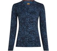 Icebreaker - Première couche en laine de mérinos - W Merino 200 Oasis LS Crewe Moss Bloom AOP Midnight Navy Dawn Aop en Laine - Taille S Navy S