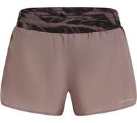 Icebreaker - Short de randonnée léger et respirant - W Merino Blend 125 ZoneKnit Speed 3" Shorts Porcini/Black/Aop pour Femme en Laine - Taille L - Marron L