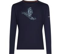 Icebreaker - Sous-vêtement en laine de mérinos - M Merino 200 Oasis LS Crewe SkiingYeti Midnight Navy pour Homme en Laine - Taille XL Navy XL