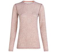 Icebreaker - Sous-vêtement en laine de mérinos - W Merino 200 Oasis LS Crewe Flock Forms AOP Summit/Snow/Aop pour Femme en Laine - Taille XS - Beige XS