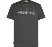 Icebreaker - T-shirt de randonnée en laine de mérinos à manches courtes - M Merino 150 Tech Lite SS Tee The Peaks Obsidian pour Homme en Laine - Gris L