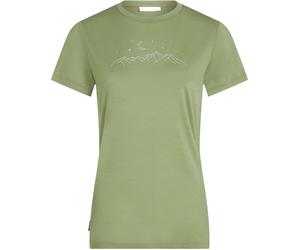 Icebreaker - T-shirt de randonnée en laine de mérinos léger - W Merino 150 Tech Lite SS Tee Sparkling Stars Lichen pour Femme en Laine - Taille M - Vert M