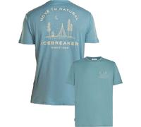 Icebreaker - T-shirt de randonnée en laine de mérinos - M Merino 150 Tech Lite SS Tee Peaceful Pass Flint Blue pour Homme en Laine - Taille S - Bleu Bleu S