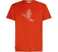 Icebreaker - T-shirt en laine de mérinos - M Merino 150 Tech Lite SS Tee Skiing Yeti Agate pour Homme en Laine - Taille S - Rouge Rouge S