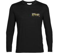 Icebreaker Tech Lite II Short Sleeve Shirt Cadence Paths Homme Noir - Base-layers outdoor hommes L