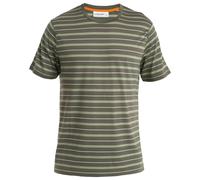 Icebreaker - Wave S/S Tee Stripe - Haut en mérinos - M - loden / lichen / snow / s