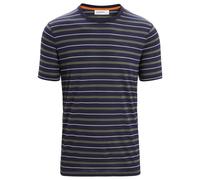 Icebreaker - Wave S/S Tee Stripe - Haut en mérinos - M - midnight navy / loden