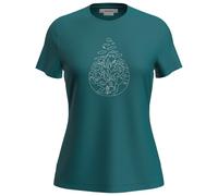 Icebreaker Merino 150 Tech Lite Hike Path Short Sleeve T-shirt Vert L Femme