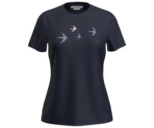Icebreaker - Women's Merino 150 Tech Lite S/S Bird Transit - Haut en mérinos - S - midnight navy