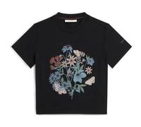 Icebreaker Merino 150 Tech Lite Crop Nz Flora Short Sleeve T-shirt Noir XS Femme