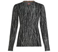 Icebreaker - Women's Merino 260 Tech Vertex L/S Crewe AOP - Sous-vêtement mérinos - M - black / snow / j