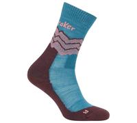 Icebreaker - Women's MerinoHike+ MediumCrew Across The Peaks - Chaussettes de randonnée - Unisex S | EU 39-41.5 - topaz / java / acid pink