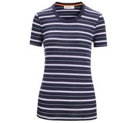 Icebreaker - Women's Wave S/S Tee Stripe - Haut en mérinos - M - midnight navy / purplegaz