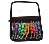 ICECHEN Lot de 10 appâts artificiels pour crevettes 12 cm 3.0# Pieuvre Sepia Boîte de rangement