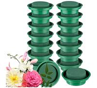 ICECHEN Lot de 16 blocs de mousse ronds dans des bols pour arrangements floraux - Vert
